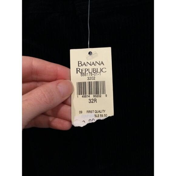 Banana Republic Mens Smithfield Corduroy Pants Size 32R 32 NEW Black Grandpa Y2K - Picture 3 of 11